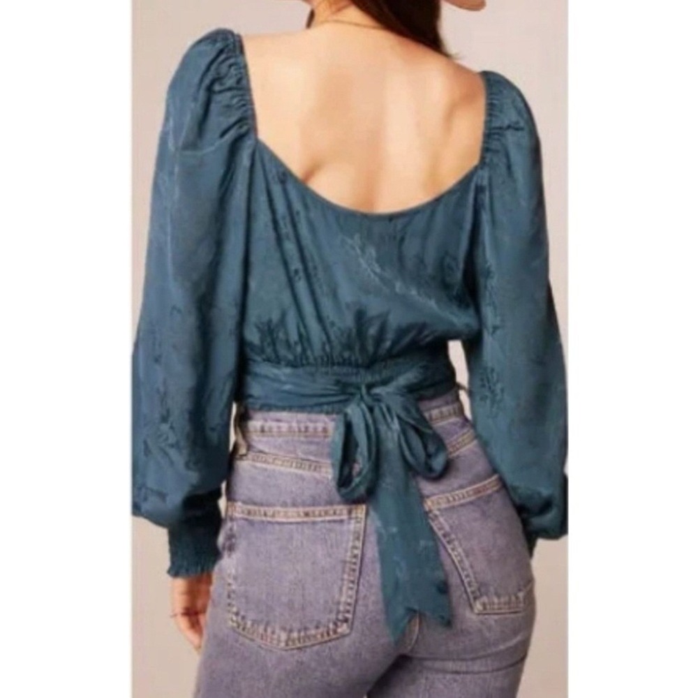 Band of The Free New XS Deep Teal Crop Top Boho Festival Whimsygoth - Picture 3 of 11